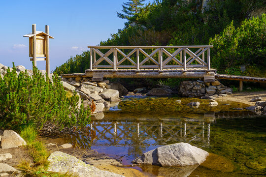 Landscape and a footbridge, in Pirin National Park