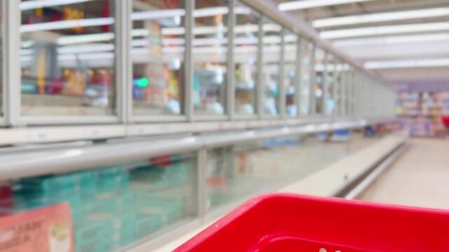 Choosing food from shelf at the supermarket,vegetables in the grocery section, Grocery stores 