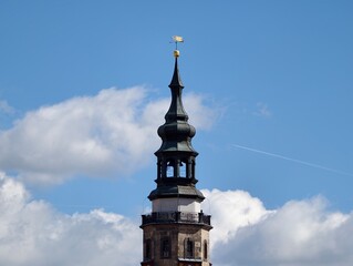 Decorative historic architecture. Intricate craftsmanship depicted by gilded turrets and sculptures © Vladimir