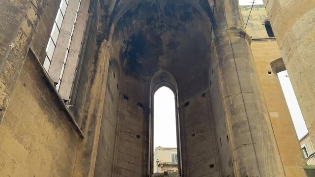Towering Gothic Facade of the Cath&eacute;drale Saint Just et Saint Pasteur