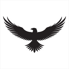 Naklejka premium powerful eagle silhouette vector isolated on white background