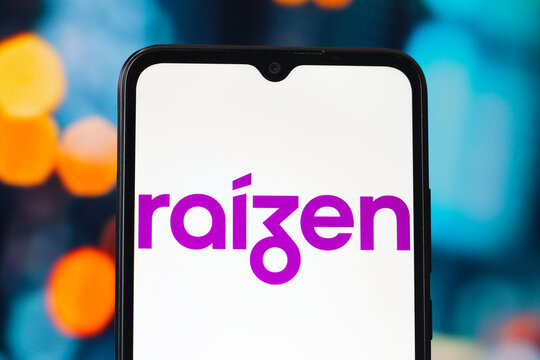 In this photo illustration, the Ra&iacute;zen logo is seen displayed on a smartphone screen.
