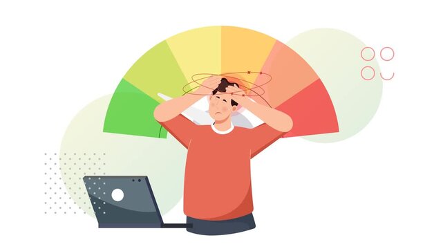 Emotional Wellbeing and Managing Work related Stress  - Stock Animated Illustration as MP4 File