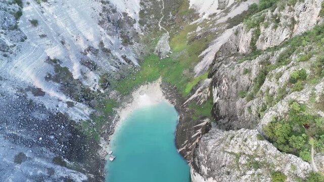 Amazing Shot of the Croatian river Lake located in huge crater