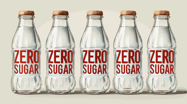 Variety of Colorful Zero Sugar Soft Drinks in Plastic Bottles on a Neutral Background