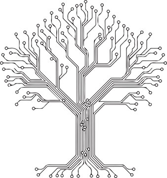 Circuit Board Technology Tree Digital Network Concept