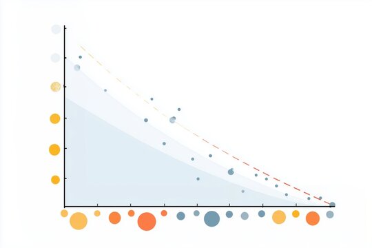 Minimal Data Visualization Scatter Plot with Trend Line and Bubble Chart Elements