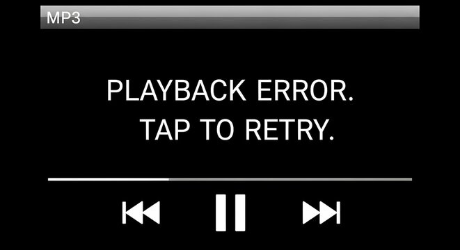Understanding the playback error message on a media player interface and troubleshooting steps to resolve it