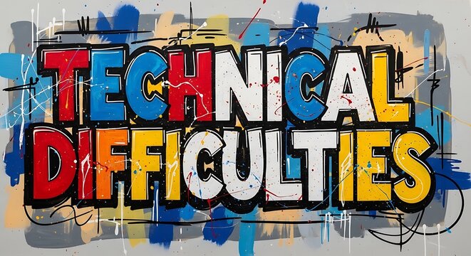 the vibrant and chaotic visual representation of technical difficulties in digital and electronic systems