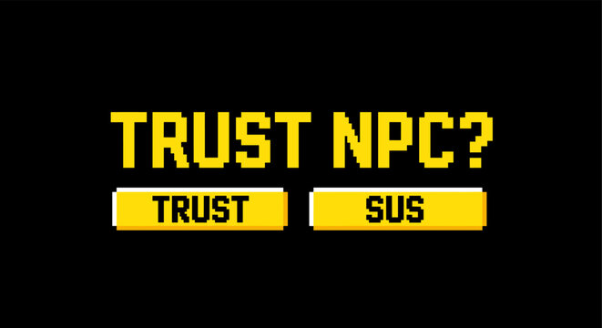 Retro pixel art: trust npc versus sus decision icons in gaming