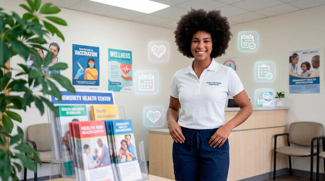 Dedicated community health advocate guiding preventive programs