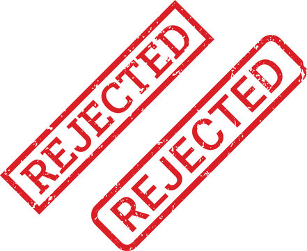 Rejected Rubber Stamp Vector Red Grunge Rejected Label Badge Isolated