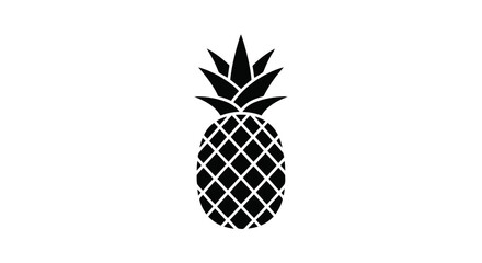 Obraz premium Vector illustration&nbsp;of black silhouette of a pineapple icon on a transparent background