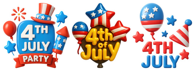 Fototapeta premium PNG Festive Independence Day celebration graphics on transparent background