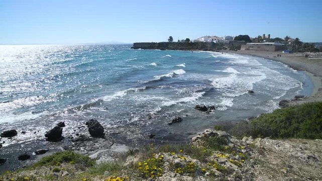 Paradise Beach in Tabarca Island Alicante &ndash; Travel and Vacation Concept