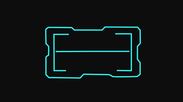 Universal Technology Line and frame Video overlay Futuristic HUD display interface template with basic hud light wiggle on black background.
