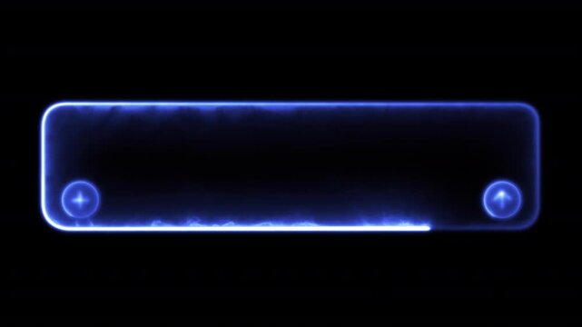Futuristic neon search bar UI elements on alpha channel. Modern glassmorphism text input fields with glowing effects for video editing. MOV.