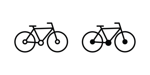 Obraz premium Bicycle icon Outline Style. Vector Illustration in flat For Graphic Design