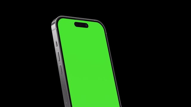 Modern Smartphone Green Screen Mockup Collection on Black Background part3