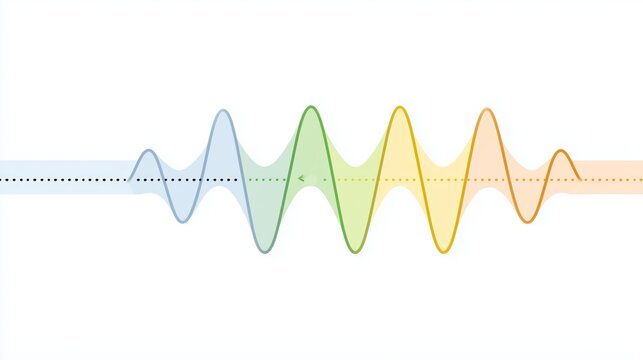 Wave packet showing probability amplitude distribution in quantum mechanics