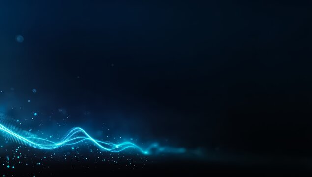 Blue wave with a lot of sparkles in the background. The blue color is very bright