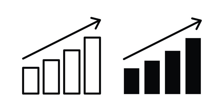 Business growth icon Outline Style. Vector Illustration in flat For Graphic Design