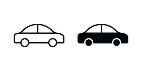 Fototapeta premium Car icon Outline Style. Vector Illustration in flat For Graphic Design