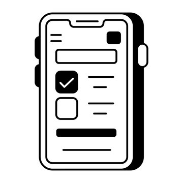 A glyph style icon showing task list checklist