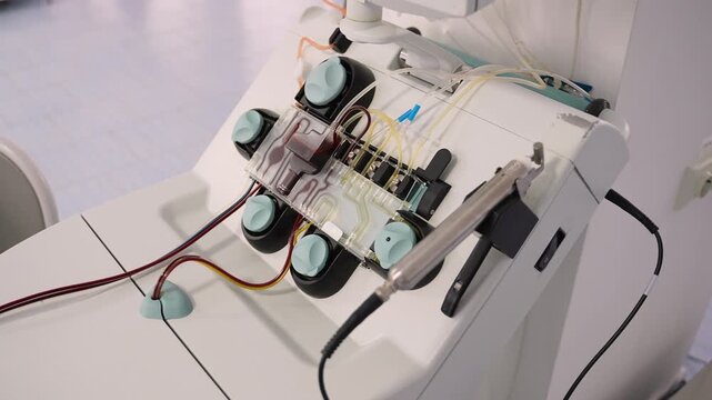 Blood donation apheresis machine separating plasma