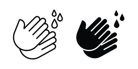 Obraz premium Handwashing icon Outline Style. Vector Illustration in flat For Graphic Design