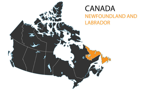 Canada png map with provinces, Canada province map, Canada Newfoundland and Labrador