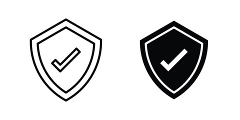 Insured icon Outline Style. Vector Illustration in flat For Graphic Design © Vince