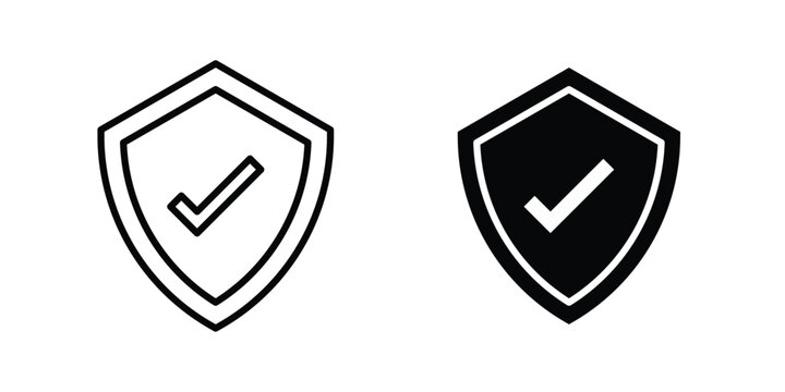 Insured icon Outline Style. Vector Illustration in flat For Graphic Design