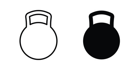 Fototapeta premium Kettlebell icon Outline Style. Vector Illustration in flat For Graphic Design