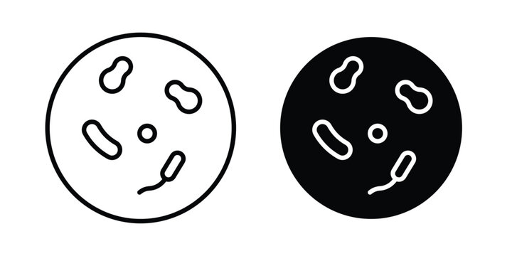 Microorganism icon Outline Style. Vector Illustration in flat For Graphic Design
