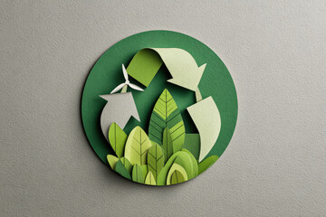 Creative Paper Art Representing Recycling and Sustainability