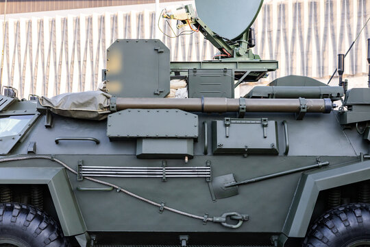 Military equipment and army equipment.. Comprehensive depiction of armored vehicle equipment organization and fastening systems. Detailed illustration of secure mounting and storage