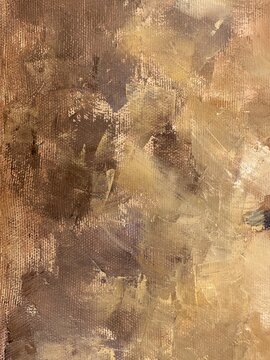 Abstract Oil Painting Texture on Canvas, Impasto Artistic Background with Brushstrokes