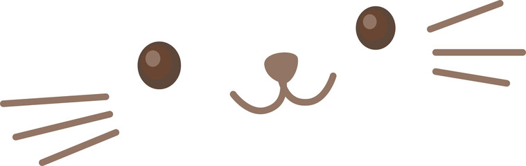  Whimsical cat face in bright flat style, transparent PNG © 151115