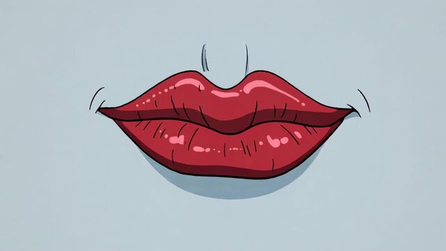 Cinematic 3D render of a stylized cartoon mouth with red lips in a talking animation. Looped movement against a black background, perfect for podcasts, voiceovers, and character design.
