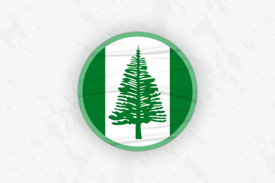 Norfolk Island Flag Circular Sticker Design, National Pride Decal.