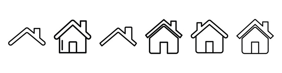 Fototapeta premium home monitoring icon set outline style. Business line art icon collection.