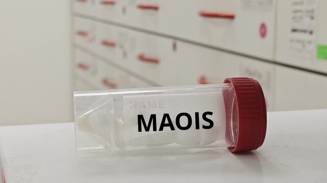 MAOIS tablets used to treat depression by inhibiting monoamine oxidase enzyme