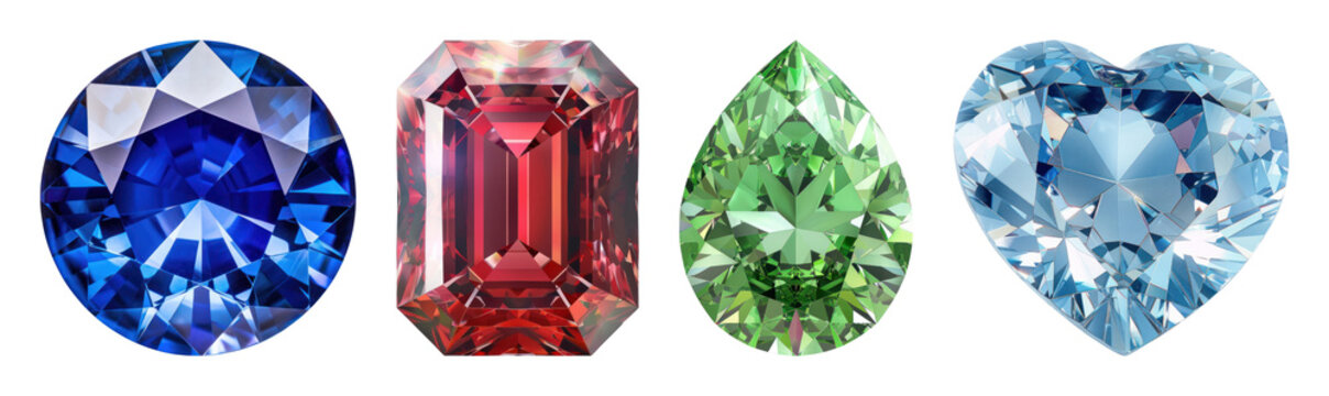 PNG Vibrant gemstones showcasing brilliance on transparent background