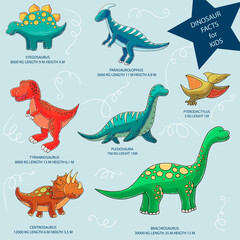Cartoon style infographic about dinosaur © bubushonok