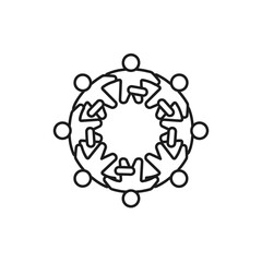 Fototapeta premium People joining hands in a circle.