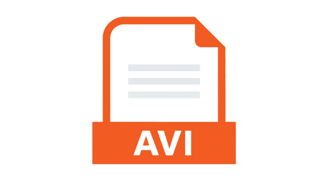 A stylized orange icon depicts an avi file representing video data with lines