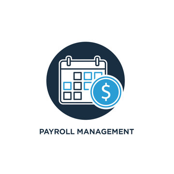 Payroll management concept with calendar and money.