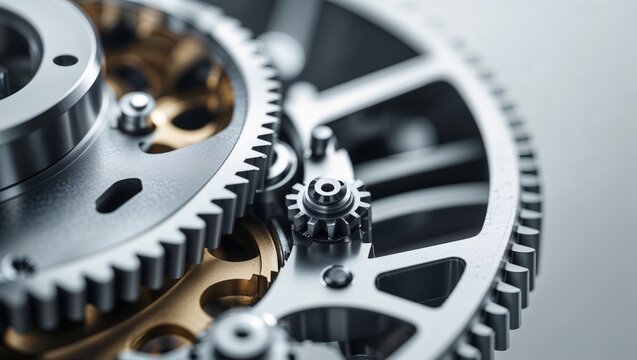 Intricate clockwork mechanism with interlocking gears and precision engineering