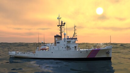 Obraz premium 漁船 3DCGレンダリング